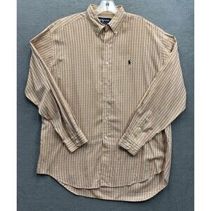 Ralph Lauren Button Down Shirt Men's Blake Long Sleeve Check 100% Cotton Large